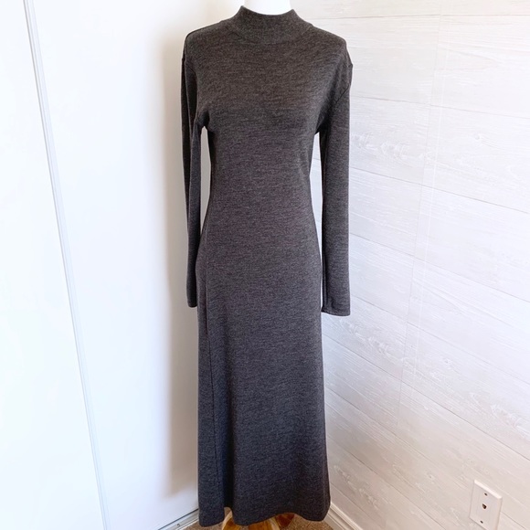 Vintage Dresses & Skirts - VTG Wool Blend Grey Sweater Dress Small Soft Cozy